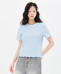 レディースクリンクル半袖Tシャツ-FBRG5868D0D