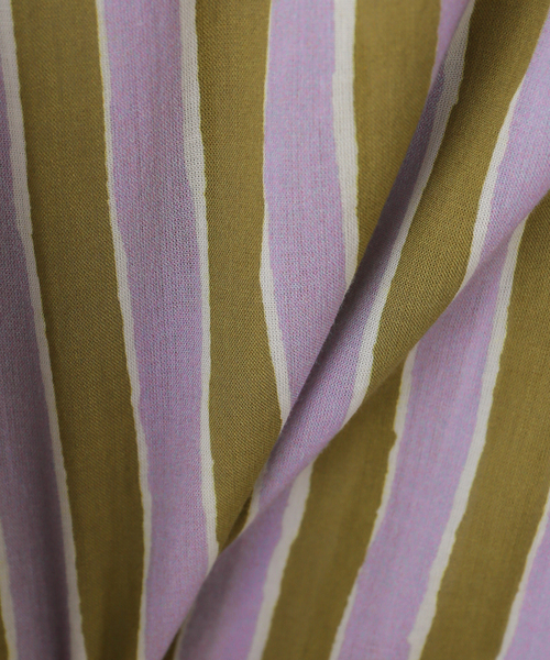 sara mallika(サラ マリカ)の「【SARA MALLIKA/サラマリカ】 Cotton Wave Stripe Print Shi(シャツ/ブラウス・レディース・オレンジ/カーキ・FREE)」の7枚目の写真