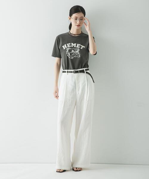 MIXTA（ミクスタ）の「『別注』Mixta×URBAN RESEARCH　HEMET（Tシャツ/カットソー・レディース・キャメル/ナチュラル/スミクロ・SMALL）」の19枚目の写真