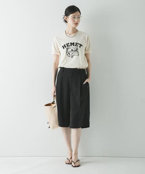 MIXTA（ミクスタ）の「『別注』Mixta×URBAN RESEARCH　HEMET（Tシャツ/カットソー・レディース・キャメル/ナチュラル/スミクロ・SMALL）」の13枚目の写真