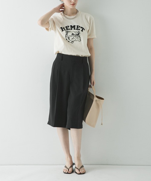MIXTA(ミクスタ)の「『別注』Mixta×URBAN RESEARCH HEMET(Tシャツ/カットソー・レディース・キャメル/ナチュラル/スミクロ・SMALL)」の11枚目の写真