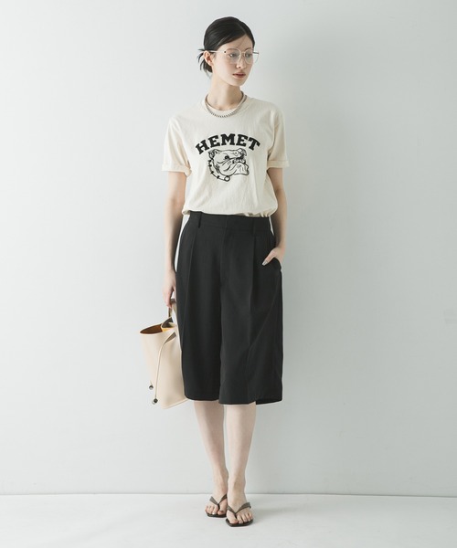 MIXTA(ミクスタ)の「『別注』Mixta×URBAN RESEARCH HEMET(Tシャツ/カットソー・レディース・キャメル/ナチュラル/スミクロ・SMALL)」の12枚目の写真