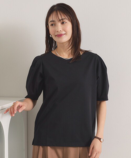 ITS'DEMO(イッツデモ)の「【汗染み防止/冷感/UV】立体袖トップス(Tシャツ/カットソー・レディース・オフホワイト/ブラック/ピンク/グリーン系・00)」の9枚目の写真