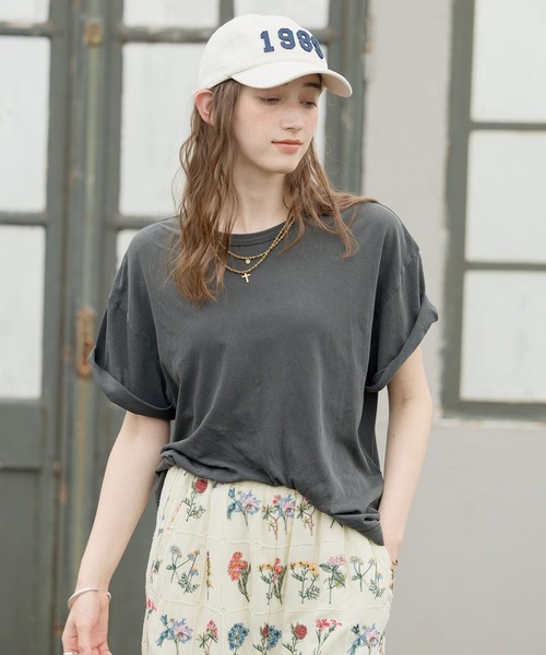 GEORGE'S(ジョージズ)の「FITーME Tシャツ(Tシャツ/カットソー・レディース・グリーン/オフホワイト/パープル/チャコールグレー・SMALL/MEDIUM)」の3枚目の写真