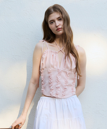 ARI（アリ）の「REVE CORSET SMOCKED TOP / PINK（シャツ/ブラウス）」