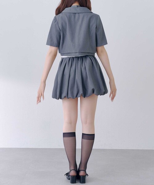OLIVE des OLIVE(オリーブデオリーブ)の「【Belle Charme】Mini Ribbon Short Sleeve Jacket(テーラードジャケット・レディース・ベージュ/チャコールグレー/ブラック・FREE)」の10枚目の写真