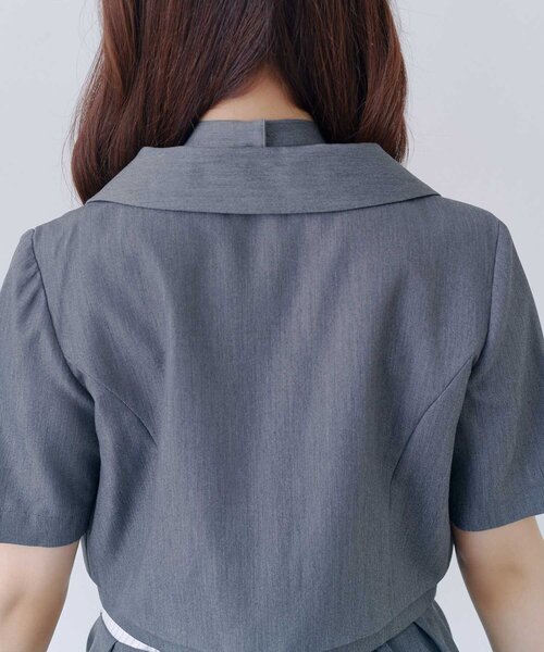 OLIVE des OLIVE(オリーブデオリーブ)の「【Belle Charme】Mini Ribbon Short Sleeve Jacket(テーラードジャケット・レディース・ベージュ/チャコールグレー/ブラック・FREE)」の12枚目の写真
