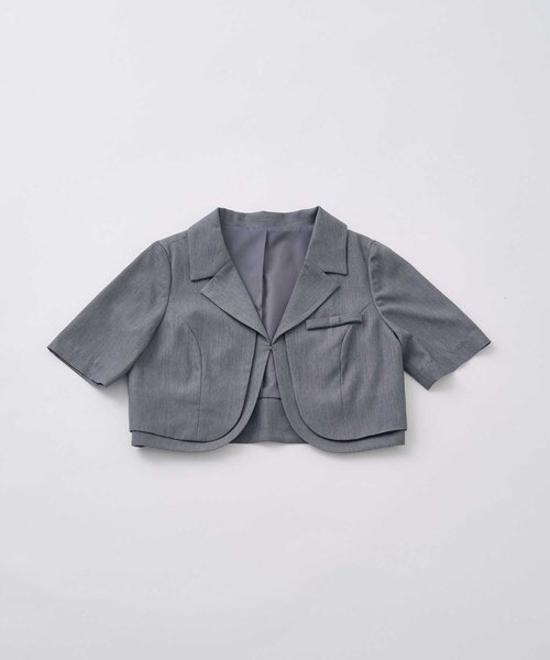 OLIVE des OLIVE(オリーブデオリーブ)の「【Belle Charme】Mini Ribbon Short Sleeve Jacket(テーラードジャケット・レディース・ベージュ/チャコールグレー/ブラック・FREE)」の13枚目の写真