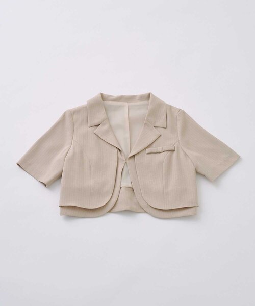 OLIVE des OLIVE(オリーブデオリーブ)の「【Belle Charme】Mini Ribbon Short Sleeve Jacket(テーラードジャケット・レディース・ベージュ/チャコールグレー/ブラック・FREE)」の7枚目の写真