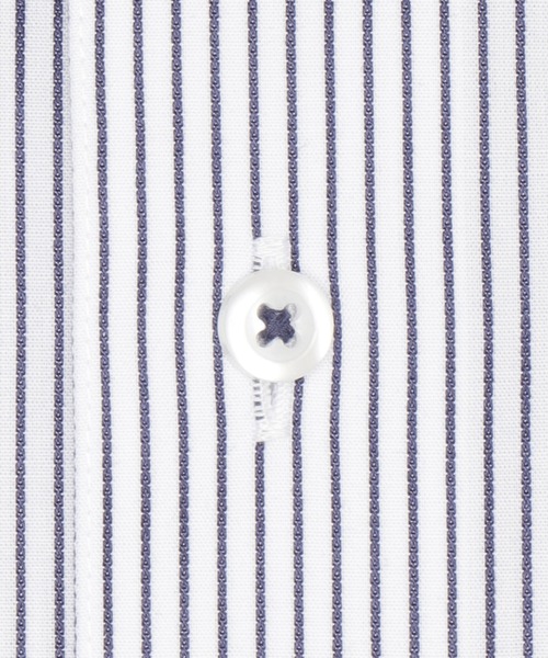 TOKYO SHIRTS（トウキョウシャツ）の「【吸水速乾】 形態安定ノンアイロン ボタンダウン 長袖ビジネスワイシャツ（ビジネスシャツ・メンズ・ネイビー・首回り37cm-裄丈80cm/首回り41cm-裄丈82cm/首回り39cm-裄丈84cm/首回り39cm-裄丈80cm/首回り37cm-裄丈84cm/首回り43cm-裄丈86cm/首回り43cm-裄丈82cm/首回り42cm-裄丈86cm/首回り42cm-裄丈82cm/首回り41cm-裄丈86cm）」の4枚目の写真