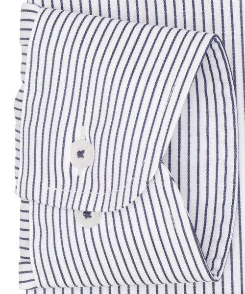 TOKYO SHIRTS（トウキョウシャツ）の「【吸水速乾】 形態安定ノンアイロン ボタンダウン 長袖ビジネスワイシャツ（ビジネスシャツ・メンズ・ネイビー・首回り37cm-裄丈80cm/首回り41cm-裄丈82cm/首回り39cm-裄丈84cm/首回り39cm-裄丈80cm/首回り37cm-裄丈84cm/首回り43cm-裄丈86cm/首回り43cm-裄丈82cm/首回り42cm-裄丈86cm/首回り42cm-裄丈82cm/首回り41cm-裄丈86cm）」の3枚目の写真