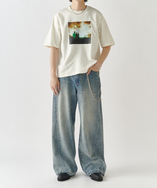 Lui's(ルイス)の「out of focus Tシャツ / Sunset(Tシャツ/カットソー・メンズ・ブラック/チャコールグレー/ホワイト・S/M)」の4枚目の写真