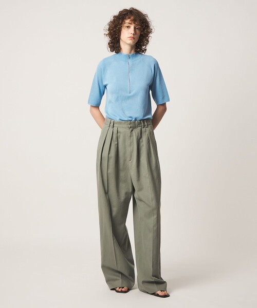 6（ロク）の「＜6(ROKU)＞コットンレーヨン タックパンツ 26FW（その他パンツ・レディース・オリーブ・34/38/36/32）」の12枚目の写真