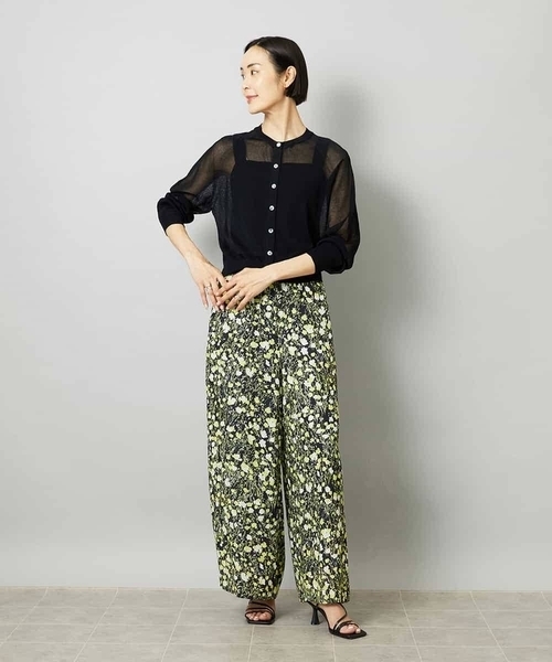 MICHEL KLEIN（ミッシェル・クラン）の「[オリジナルプリント/リラックスボトム]シャドウフラワー プリントパンツ（その他パンツ・レディース・ネイビー・40/38）」の6枚目の写真