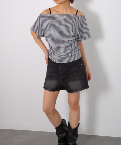 MEMECLE(メメクル)の「【 MEMECLE / メメクル 】ベーシックデニムショートパンツ(その他パンツ・レディース・ブラック/ブルー/オフホワイト・MEDIUM/SMALL)」の16枚目の写真