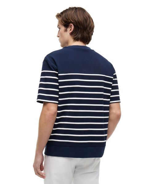TOMMY HILFIGER(トミーヒルフィガー)の「ジャカードストライプリラックスクルーネックTシャツ(Tシャツ/カットソー・メンズ・ネイビー/オフホワイト・LARGE/MEDIUM/X-LARGE/SMALL)」の11枚目の写真