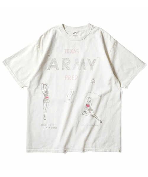 HOUSTON(ヒューストン)の「HOUSTON ヒューストン PIGMENT ARMY PRINT TEE ピグメント アーミープリント 半袖Tシャツ(Tシャツ/カットソー・メンズ・ホワイト/ターコイズブルー/ブラック・XL/M/L)」の5枚目の写真