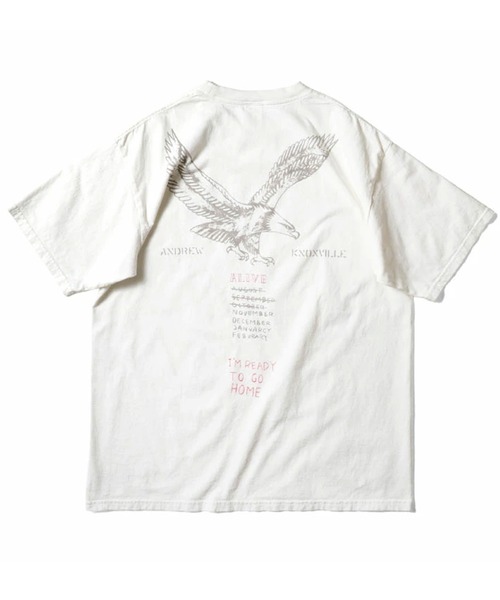 HOUSTON(ヒューストン)の「HOUSTON ヒューストン PIGMENT ARMY PRINT TEE ピグメント アーミープリント 半袖Tシャツ(Tシャツ/カットソー・メンズ・ホワイト/ターコイズブルー/ブラック・XL/M/L)」の6枚目の写真