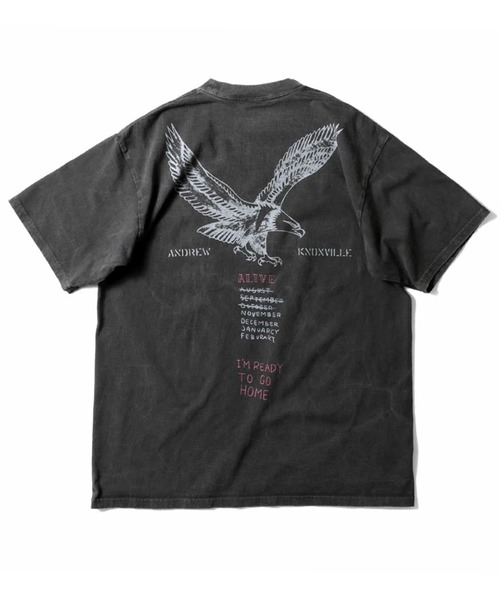 HOUSTON(ヒューストン)の「HOUSTON ヒューストン PIGMENT ARMY PRINT TEE ピグメント アーミープリント 半袖Tシャツ(Tシャツ/カットソー・メンズ・ホワイト/ターコイズブルー/ブラック・XL/M/L)」の8枚目の写真