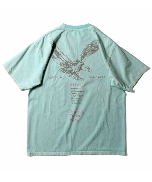 HOUSTON(ヒューストン)の「HOUSTON ヒューストン PIGMENT ARMY PRINT TEE ピグメント アーミープリント 半袖Tシャツ(Tシャツ/カットソー・メンズ・ホワイト/ターコイズブルー/ブラック・XL/M/L)」の10枚目の写真