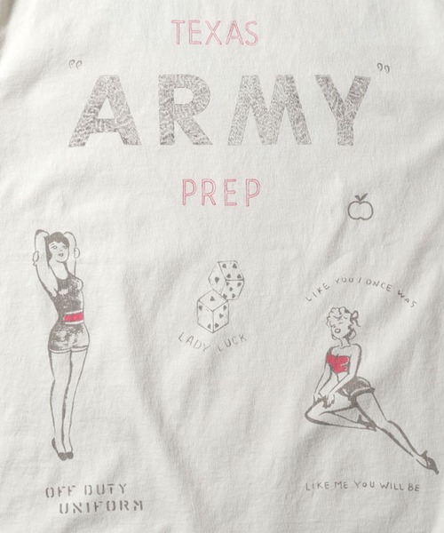 HOUSTON(ヒューストン)の「HOUSTON ヒューストン PIGMENT ARMY PRINT TEE ピグメント アーミープリント 半袖Tシャツ(Tシャツ/カットソー・メンズ・ホワイト/ターコイズブルー/ブラック・XL/M/L)」の12枚目の写真