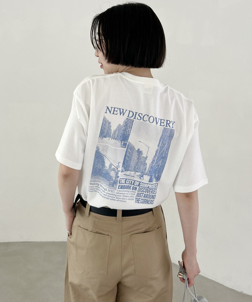 SCREEN STARS(スクリーンスターズ)の「SCREEN STARS/スクリーンスターズ SLOBE別注 ニュースペーパーTEE(Tシャツ/カットソー・レディース・アイボリー/ホワイト・FREE)」の6枚目の写真