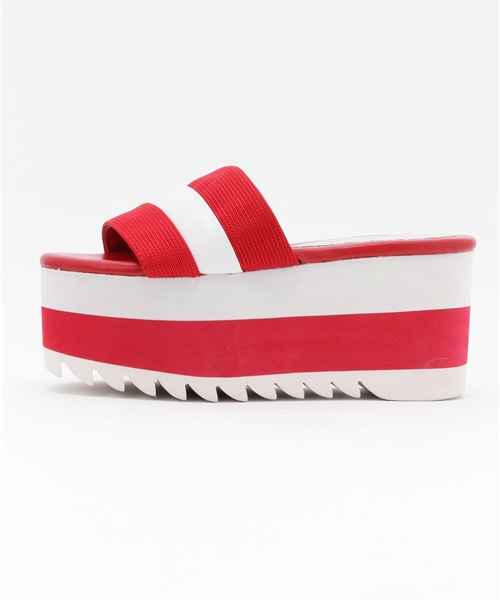Jeffrey Campbell(ジェフリーキャンベル)の「ボーダー厚底サンダル(サンダル・レディース・レッド/ブルー・36/37/38)」の3枚目の写真