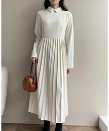 CHERYL COLLAR PLEATS DRESS