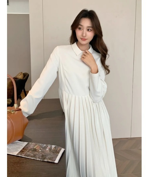 BIRTHDAY BASH(バースデイバッシュ)の「CHERYL COLLAR PLEATS DRESS(ワンピース・レディース・アイボリー・SMALL/MEDIUM)」の4枚目の写真