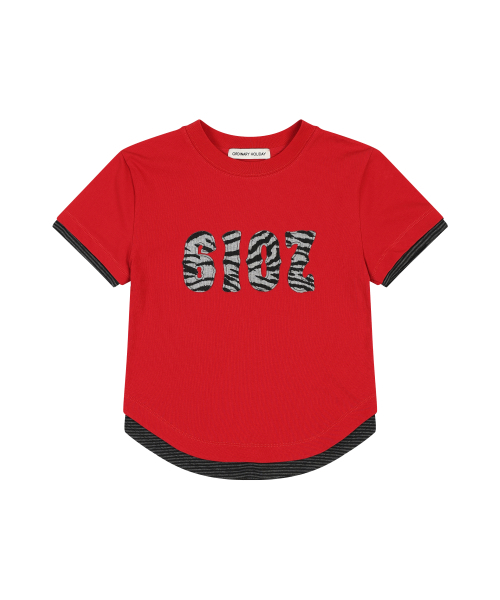 ORDINARY HOLIDAY（オーディナリー ホリデー）の「STRIPE LAYERED T-SHIRT [RED]（Tシャツ/カットソー・レディース・その他・FREE）」の3枚目の写真
