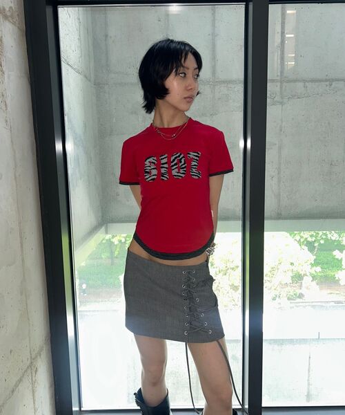 ORDINARY HOLIDAY（オーディナリー ホリデー）の「STRIPE LAYERED T-SHIRT [RED]（Tシャツ/カットソー・レディース・その他・FREE）」の5枚目の写真