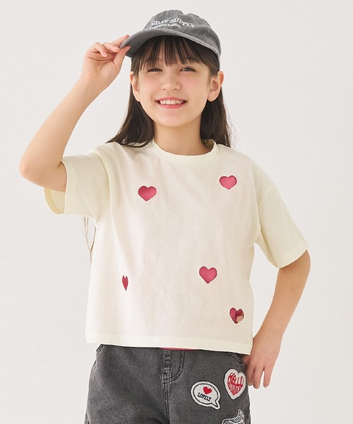 キッズ ハートデザインTシャツ＆タンクトップ 2点セット（Tシャツ