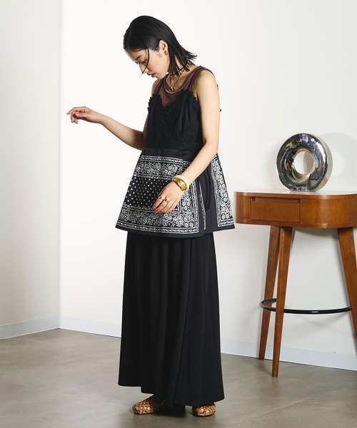 INDIA IS BEAUTIFUL（インディアイズビューティフル）の「【ROSE BUD別注】INDIA IS BEAUTIFUL/BLACK BANDANA CAMISOLE（キャミソール・レディース・ブラック・ONE SIZE）」の7枚目の写真