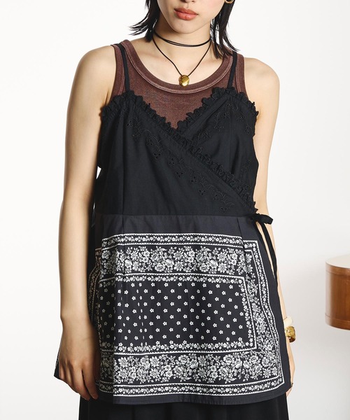 INDIA IS BEAUTIFUL（インディアイズビューティフル）の「【ROSE BUD別注】INDIA IS BEAUTIFUL/BLACK BANDANA CAMISOLE（キャミソール・レディース・ブラック・ONE SIZE）」の9枚目の写真