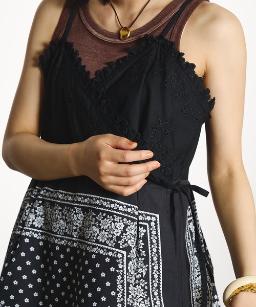 INDIA IS BEAUTIFUL（インディアイズビューティフル）の「【ROSE BUD別注】INDIA IS BEAUTIFUL/BLACK BANDANA CAMISOLE（キャミソール・レディース・ブラック・ONE SIZE）」の10枚目の写真