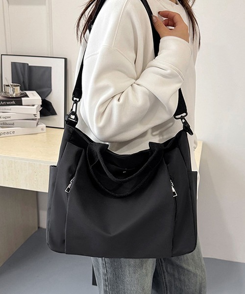 aimoha（アイモハ）の「ショルダートートキャンバスバッグ（ショルダーバッグ・レディース・ブラック・FREE）」の8枚目の写真