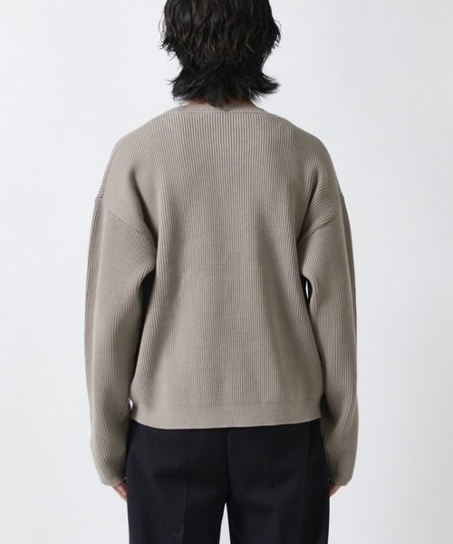 Lui's(ルイス)の「片畦編み ヘンリーネックニット(ニット/セーター・メンズ・グレー/ブラック・M/S)」の14枚目の写真