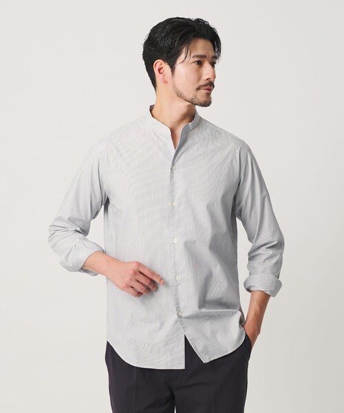 BEAUTY&YOUTH UNITED ARROWS(ビューティーアンドユースユナイテッドアローズ)の「【WEB限定 WARDROBE SMART】コットン バンドカラー スキッパー シャツ(シャツ/ブラウス・メンズ・コバルトブルー/ホワイト/ブラック/その他1・S/M/L/XL)」の4枚目の写真