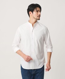 【WEB限定 WARDROBE SMART】コットン バンドカラー スキッパー シャツ