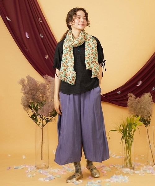 Jocomomola(ホコモモラ)の「Sacudida サテンワイドパンツ(その他パンツ・レディース・マスタード/パープル・40)」の21枚目の写真