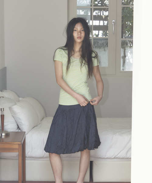 0MILEWEAR(ヤングマイルウェア)の「デイジーダストストライプTシャツ(green)(Tシャツ/カットソー・レディース・その他・FREE)」の3枚目の写真