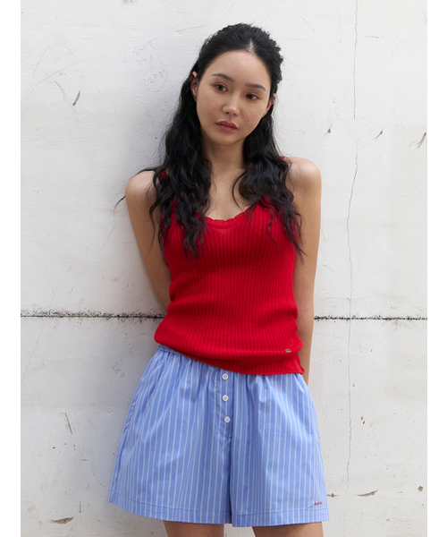 MORVE13（モルブ13）の「ヘイズニットスリーブレス（アイボリー）（Tシャツ/カットソー・レディース・ブラック/ネイビー/レッド/ベージュ/アイボリー・FREE）」の7枚目の写真