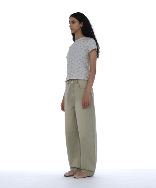 PARTIMENTO WOMEN（パルティメントウィメン）の「フローラルプリントショートスリーブTシャツ_ミント（Tシャツ/カットソー・レディース・その他・SMALL/MEDIUM）」の3枚目の写真