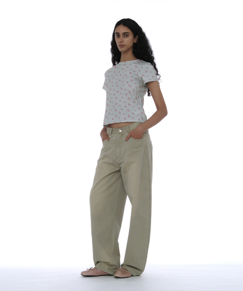 PARTIMENTO WOMEN（パルティメントウィメン）の「フローラルプリントショートスリーブTシャツ_ミント（Tシャツ/カットソー・レディース・その他・SMALL/MEDIUM）」の6枚目の写真