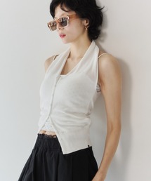ドレープホルターニットトップス / Drape Halter Knit Top