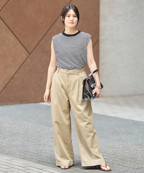 IENA(イエナ)の「《追加》ATON/エイトン FRESCA SINGLEJERSEY NS ノースリーブ(Tシャツ/カットソー・レディース・ブラック系その他・FREE)」の2枚目の写真