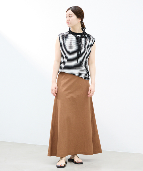 IENA(イエナ)の「《追加》ATON/エイトン FRESCA SINGLEJERSEY NS ノースリーブ(Tシャツ/カットソー・レディース・ブラック系その他・FREE)」の3枚目の写真