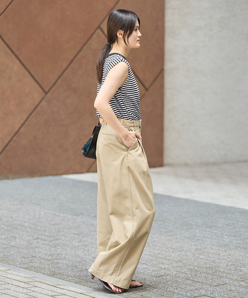 IENA(イエナ)の「《追加》ATON/エイトン FRESCA SINGLEJERSEY NS ノースリーブ(Tシャツ/カットソー・レディース・ブラック系その他・FREE)」の5枚目の写真