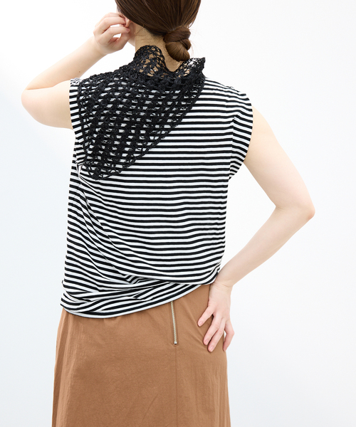 IENA(イエナ)の「《追加》ATON/エイトン FRESCA SINGLEJERSEY NS ノースリーブ(Tシャツ/カットソー・レディース・ブラック系その他・FREE)」の10枚目の写真