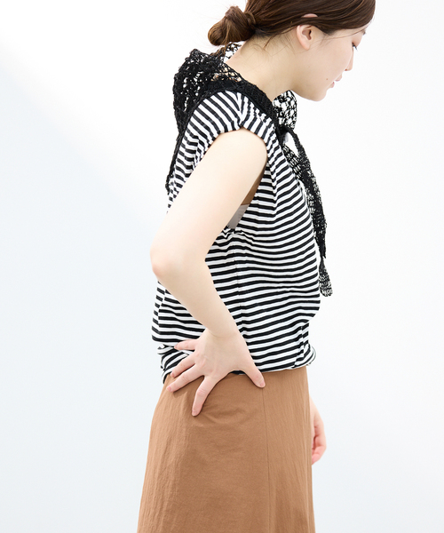 IENA(イエナ)の「《追加》ATON/エイトン FRESCA SINGLEJERSEY NS ノースリーブ(Tシャツ/カットソー・レディース・ブラック系その他・FREE)」の11枚目の写真